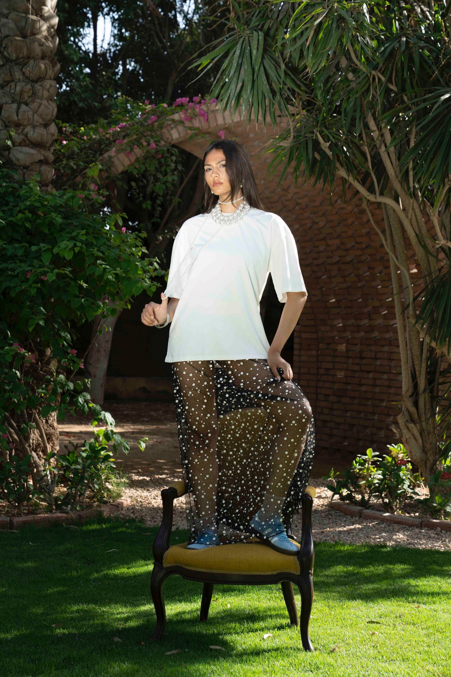 Dot Black Skirt