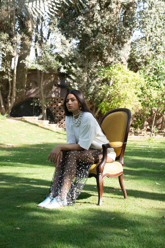 Dot Black Skirt