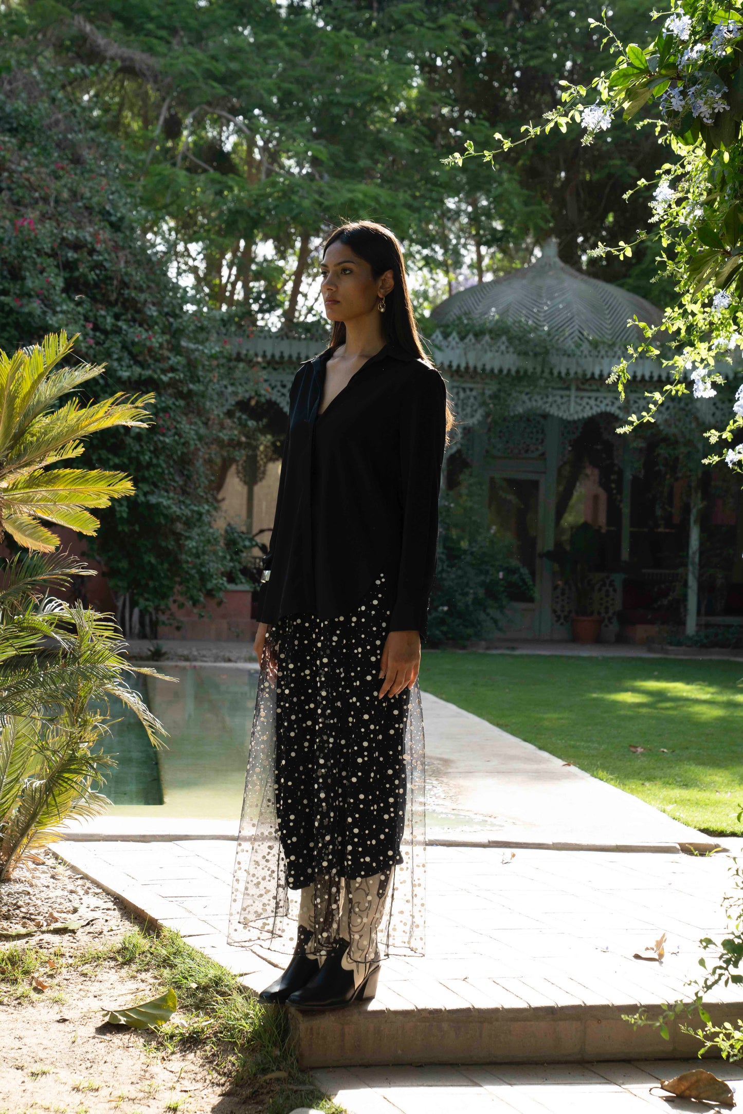 Dot Black Skirt