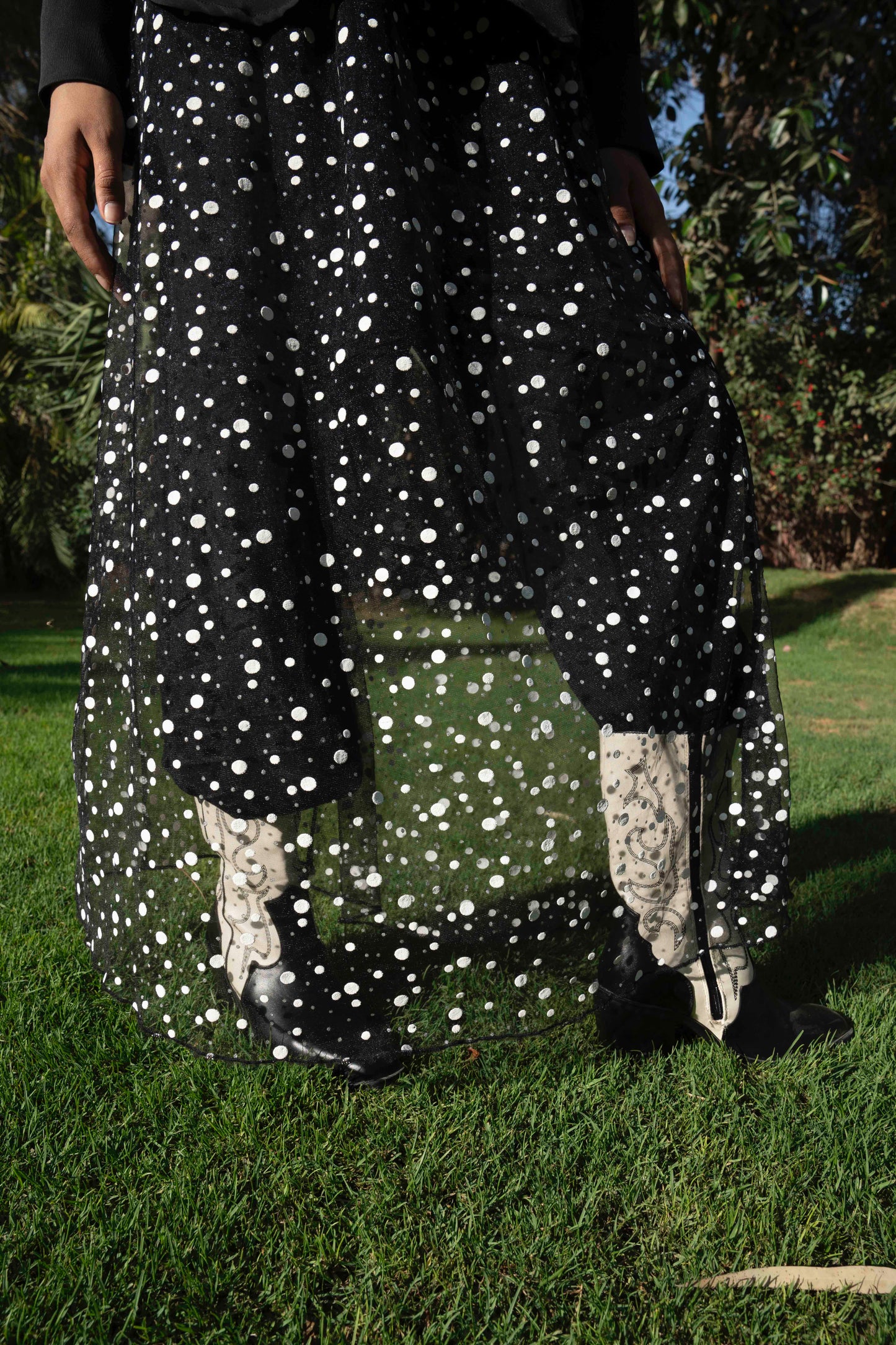 Dot Black Skirt