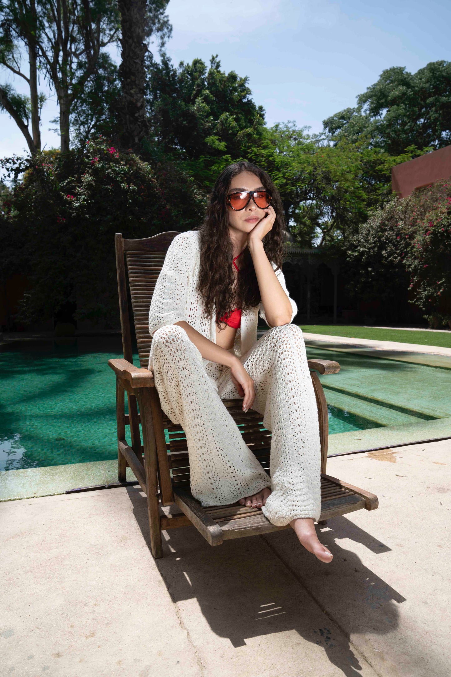 White Knit Pants
